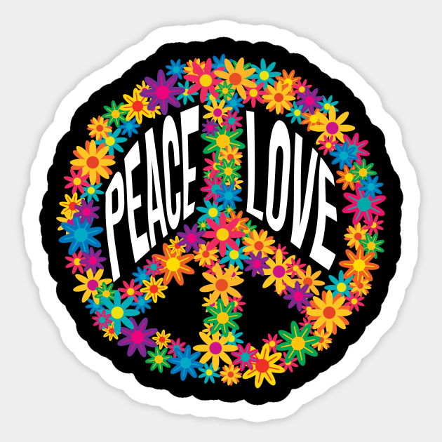 Flower Hippie Peace Sign Peace Symbol Sticker Teepublic 4854